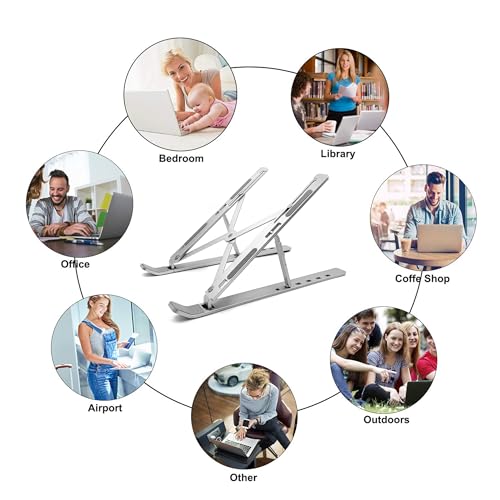 K-MART Extra Strong Adjustable Laptop Stand Riser Laptop Holder for Desk Air-Ventilation Notebook Mount, Compatible with MacBook Air, Pro, Dell,