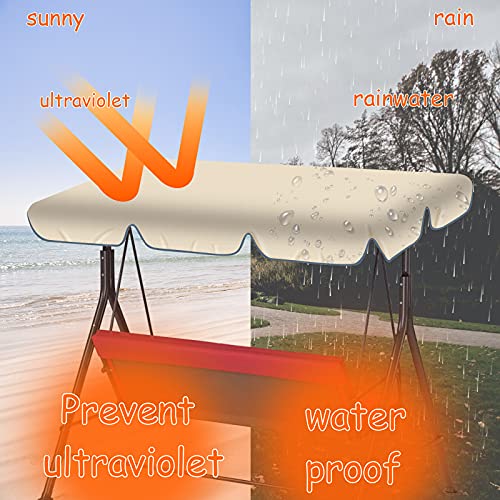 SOKINGCOVER Replaceable Swing Canopy, Khaki, Swing Ceiling Replacement Cover 168 x 120 x 18cm