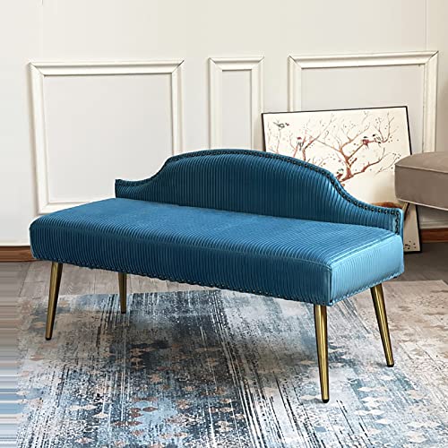 Luxurious End of Bed Bench with Backrest,Velvet Upholstered Bedroom Bench Dining Bench,Modern Bench Seat Entryway Bench Furniture Decor-White 80x