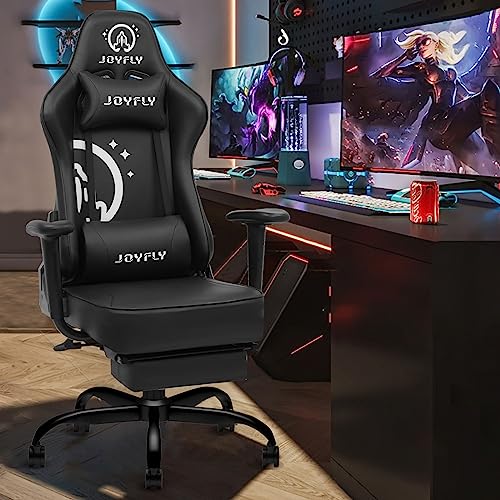 JOYFLY Computer Chair, High Back Gaming Chair for Adults Ergonomic Gamer Chair with Footrest, Office Chair with Height Adjustment, Headrest and L