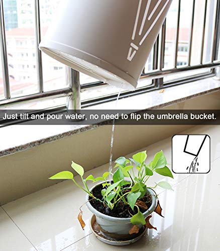 OUSIKA Umbrella Stands,Simple Umbrella Bucket Holder - Japanese Style Umbrella Stand Metal Iron Storage Racks with 3 Hooks - for Umbrellas, Walki