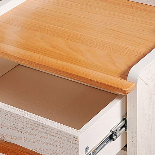 JYDQM Bedroom Bedside Table with Double Drawers, Furniture Solid Wood Bedside Table Side Table Bedroom Storage Cabinet