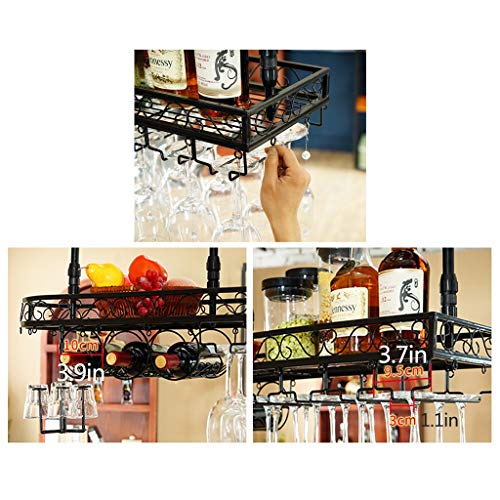 Stylish Simplicity Wine Rack Creative Display Stand Ceiling Wine Rack Household Goblet Rack Vintage Wrought Iron Wine Rack - Restaurant Kitchen B