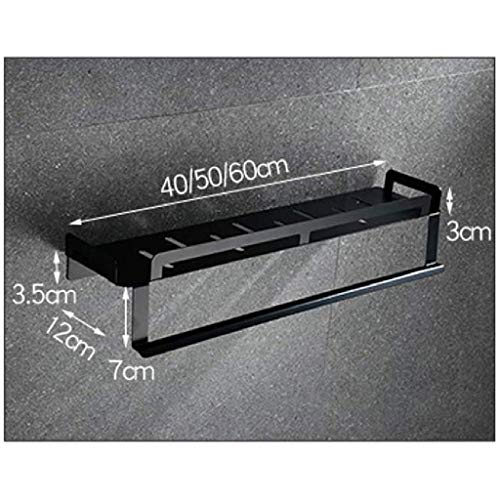 N/A Multifunctional Towel Rack- Black Space Aluminum Towel Racks, Bathroom Towel Shelf with Towel Bar Holder, Wall Mounted Multifunctional Towel