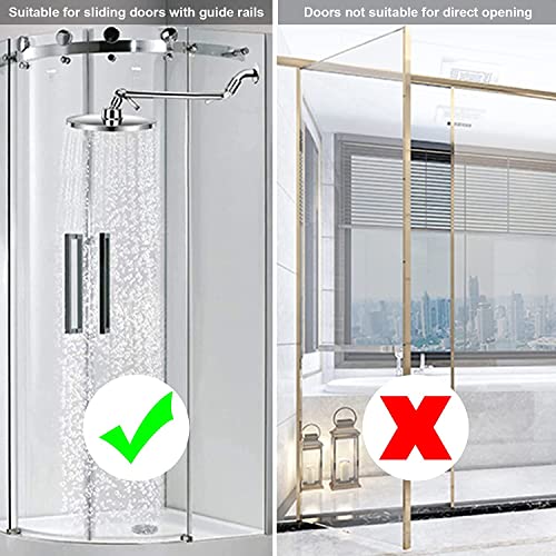Houdao 4pcs Curved Shower Door Rollers 23mm Replacement Shower Door Wheels with Anti-Collision Block and Screws Chrome Shower Door Rollers for Cu