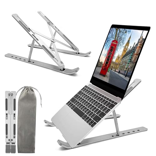 K-MART Extra Strong Adjustable Laptop Stand Riser Laptop Holder for Desk Air-Ventilation Notebook Mount, Compatible with MacBook Air, Pro, Dell,