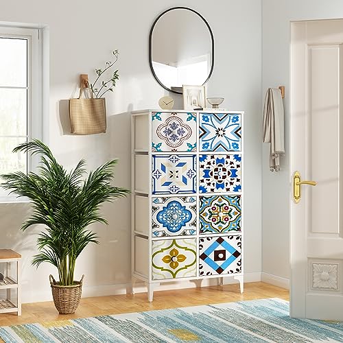 LYNCOHOME Chest of Drawers Bedroom, Fabric Storage Organizer with Deep and Large Drawers, Tall 8 Drawers Dresser for living room, kid's room, clo