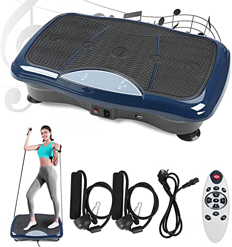 Vibration Plate Exercise Machine Whole Body Workout Vibration Platform w/ Bluetooth Speaker Remote Control Vibration Machine 5 Programs 180 Level