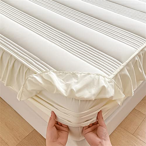 FKSDHDG Cotton Clip Bed Hat Single Piece Summer Style Thickened Bed Cover Mattress Protection Cover Bed Cover (Color : D, Size : 180 * 200CM)