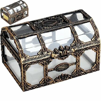 Wudaizhi Plastic Chest Pirate Box Transparent Chest Box Vintage Decorative for Kids Birthday Pirate Party Favors