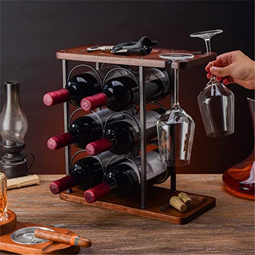 LUKEO Wine Bottle Rack Wrought Iron European Creative Wine Rack Wine Bottle Storage Rack Practical Ornaments
