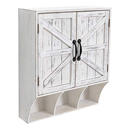 RiteSune Farmhouse Wall Mounted Cabinet, Medicine Cabinet with Magnetic Doors, Wood Vintage Wall Cabinet Over Toilet for Bathroom, Kitchen, Livin