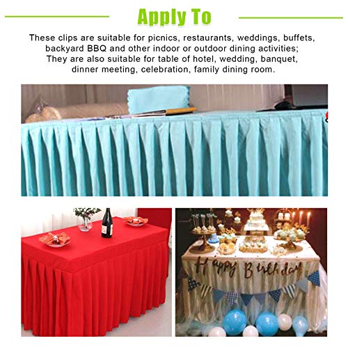 Keadic 30Pcs Table Skirting Clips with Vercro for Tablecloth Securing 1 Inch - 1 1/4 Inch, SMC Model Tablecloth Clips for Wedding Home Meeting Pa