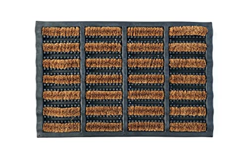 Marissa's Garden & Gift Rubber Tray with coir brushes doormat 60 x 40 x 2cm
