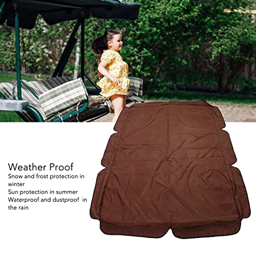 TITA-DONG Swing Canopy Replacement Cover, 600D Silver Coated Oxford Fabric Replacement Canopy Top Cover, Waterproof Replacement Canopy for Patio