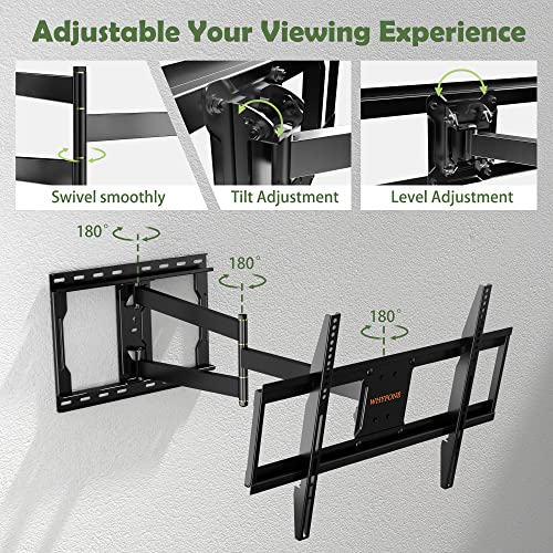 TV Wall Bracket Mount Swivel WHYFONE Long Reach Corner TV Bracket with 838mm Articulated Arm, Tilt Extend Full Motion TV Wall Mount for 32-75 Inc