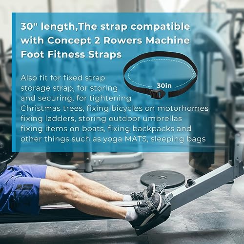 ArrogantF Nylon Fixing Straps with Plastic Buckles Compatible with Concept 2 Rowers Machine Foot Fitness Straps for Multipurpose Fixing Straps fo