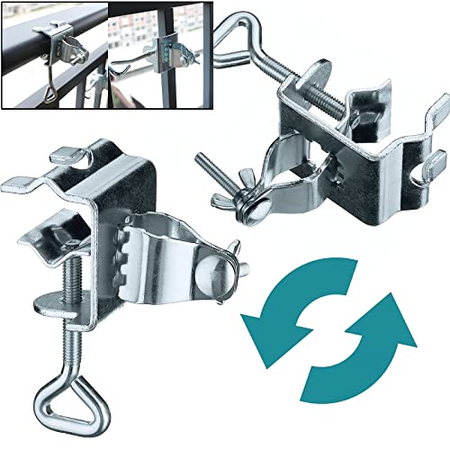Mikytoper Sun Parasol Holder, Heavy Duty Metal Patio Umbrella Clamp Stand, Outdoor Umbrella Holder, Garden Parasol Stand for Balcony Bench Deck R