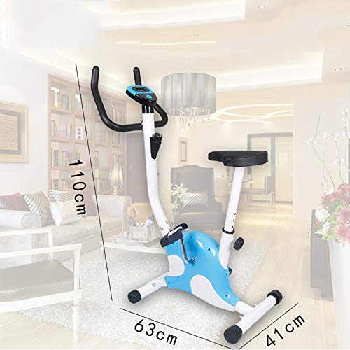 N/A Home Silent Control Folding Exercise Bike Fitness Equipment Indoor Gym Spinning Bicycle Pedal Sports Bike (Color : Blue)