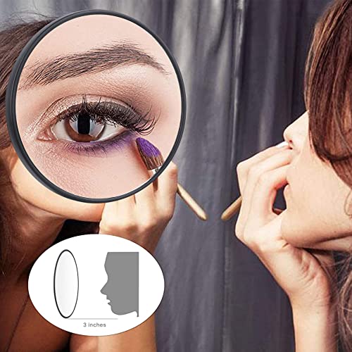 Magnifying Makeup Mirror Compact 10X 15X Eyebrow Mirror Small Mini Tiny Travel Magnifying Mirror with Suction Cups,2Pcs