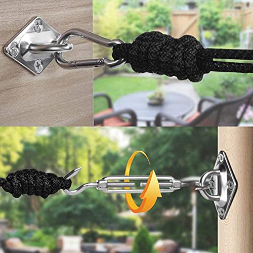 Techson Shade Sail Hardware Kit, 5 inch 304 Stainless Steel Canopy Awning Installation Set for Garden, Outdoor, Patio Triangle Sun Shade