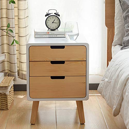 JYDQM Nightstand with Storage Drawer,Fashion Storage Cabinet Bedroom Bedside ,Solid Wood Legs Living Room Bedroom Furniture