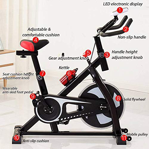 N/A Max Load Weight Static Bicycle Exercise Bike Indoor Cycling Bike Cardio Bike Silent Bicycle Cycling Flywheel Home Fitness