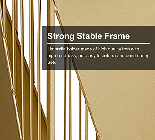 FBITE Umbrella Stands,Square Hollow Out Rack, Nordic Style Entry Hallway Umbrella Holders with Drip Tray & 3 Hooks, for Home/Classroom/Hotel/Offi