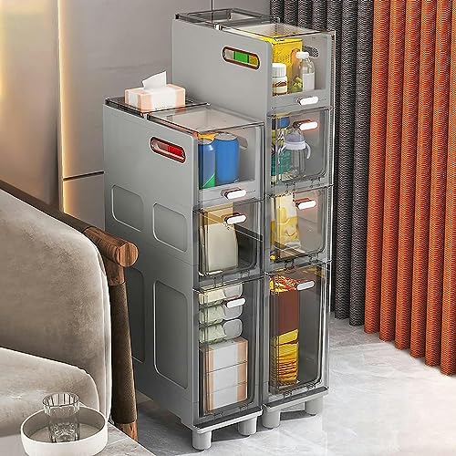 OPSREY 2/3/4-Tiers Bathroom Floor Storage Cabinet, Small Bathroom Storage for Tiny Spaces,Little Shelf for Bedroom,Narrow Toilet Paper Cabinet fo