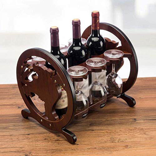 NEOCHY Wine Rack, Exquisite Carving Tiger Wine Rack Goblet Wine Cup Holder Bar Wine Bottle Display Home Decoration Craft