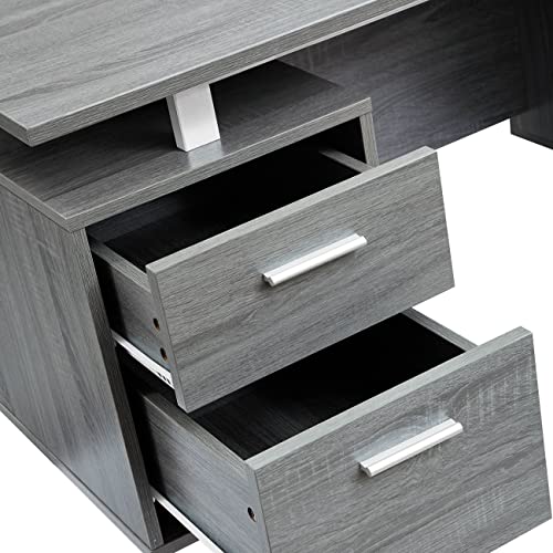N/A Computer Desk Work Surface Desk With 2 Storage Drawers And 1 File Cabinet Home Office Furniture (Color : A)