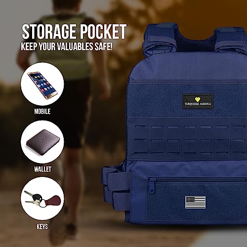 Turquoise America Adjustable Weighted Vest Weight Vest for Men - Strength Training Equipment, Running, Weighted Vest for women Workouts, WODs