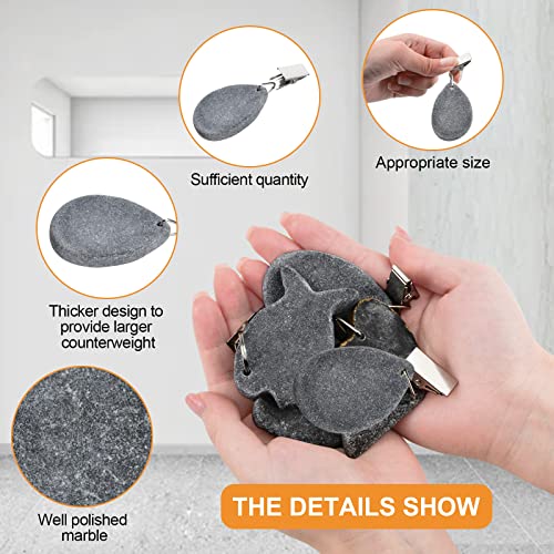 Morobor Tablecloth Weights Clips, 6pcs Tablecloth Weights 0val Shape Stone Table Cloth Weights Metal Clip for Outdoor Picnic Family Dinner Table