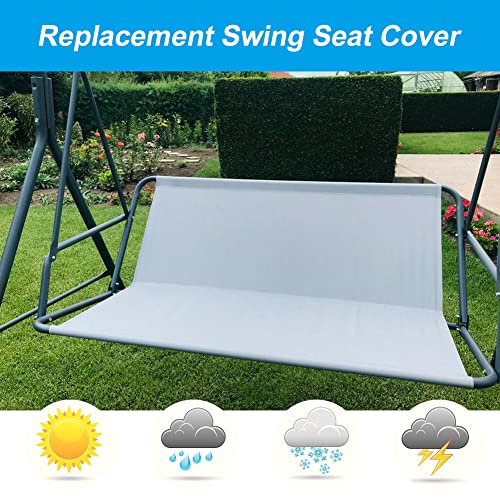 Patio Swing Cushion Cover Replacement, 600D Oxford Fabric Waterproof Outdoor Swing Seat Cover Dust-proof Protective Covers for Yard, Balcony, Gar