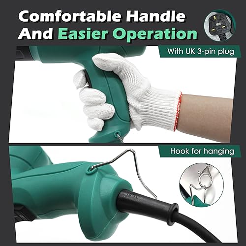 2000W Heat Gun, Heavy Duty Hot Air Gun Kit Variable Temperature Settings 450ºC & 600ºC, with 4 Nozzles for DIY, Stripping Paint, Shrinking PVC an