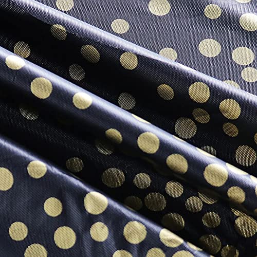 FUYOAL Black and Gold Party Tablecloth, 54x108 Inch Black Dot Tablecloths Gold Dot Confetti Table Cloth Black Table Cloth Party Rectangular Table