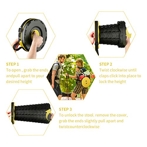 Folding Stool Retractable Folding Stool for Indoor and Outdoor Use – Lightweight and Travel-Friendly Telescopic Stool - Ideal for Camping, Fishin