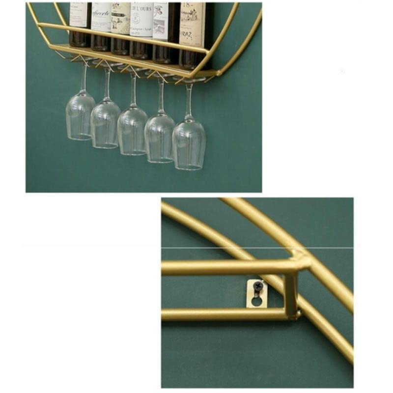 TFIIEXFL Wall-mounted Wine Rack European-style Wrought Iron Glass Cabinet Restaurant Display Cabinet Bar Storage Rack