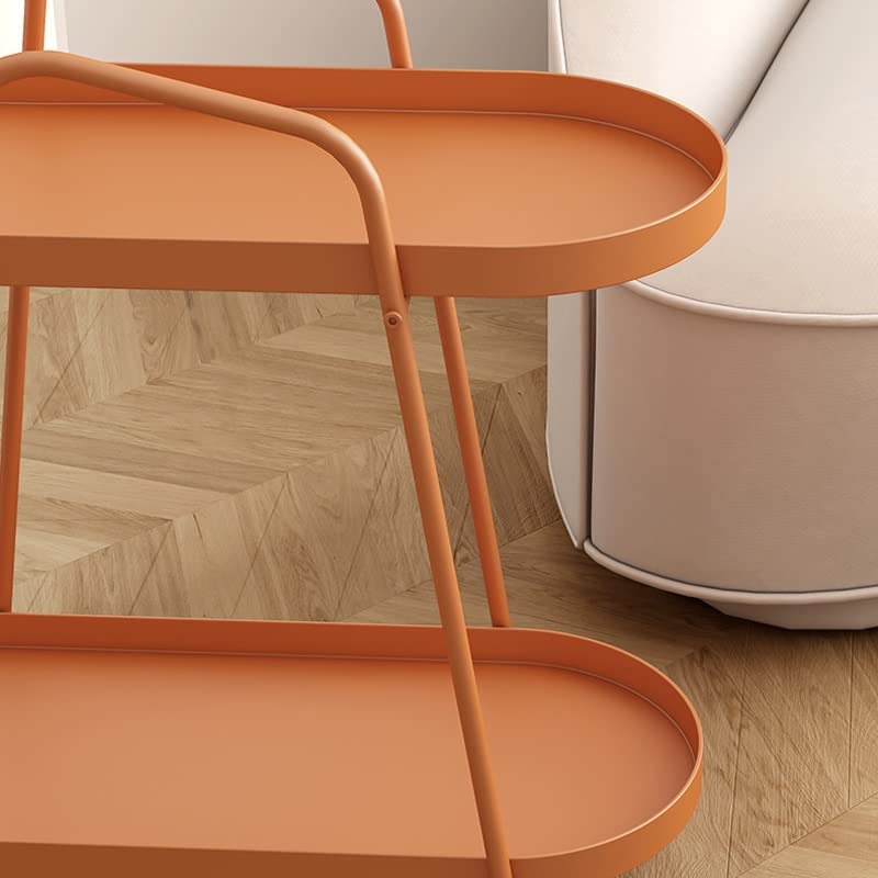 JJZXD Wheeled Trolley Side Cabinet Mobile Coffee Table Living Room Sofa Small Bedside Table Office Balcony Outdoor Furniture (Color : White-space