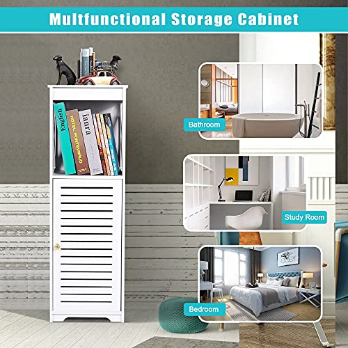 OUDIE Waterproof Bathroom Cabinet,Floor Standing Bathroom Storage Unit,Multi-Purpose Bathroom Furniture Cabinets with Door and shelf,Suitable for