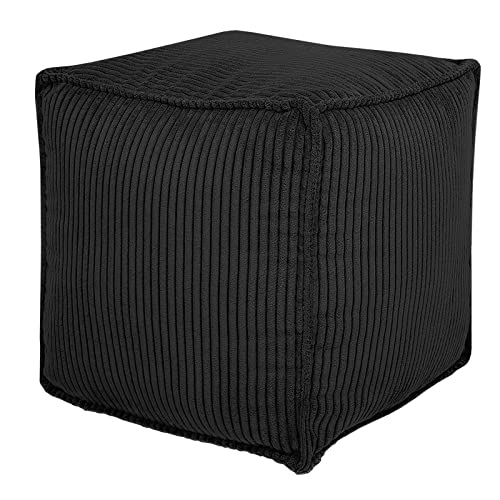 Louis Donné Square Pouf Ottoman Cover, 17.7" Pouf Ottoman, Color Blue Boho Pouf Ottoman with Storage,Poufs for Lving Room…