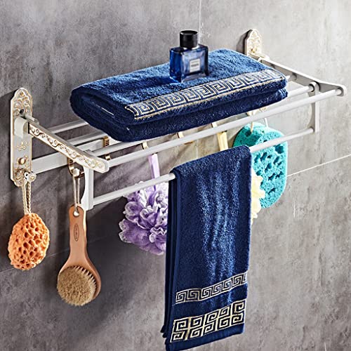 HIGOH Towel Racks,Bathroom Towel Rack Wall Mounted Towel Holder,Bathroom Accessories,Aluminum Carved Bath Hardware Towel Rack,Towel Holder