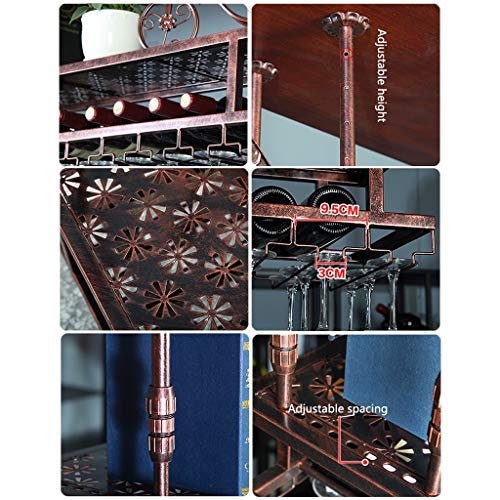 Ceiling Wine Rack Vintage Wrought Iron Wine Rack Glass Wine Glass Bracket - Restaurant Kitchen Bar Home Decoration Floating Wine Rack Adjustable