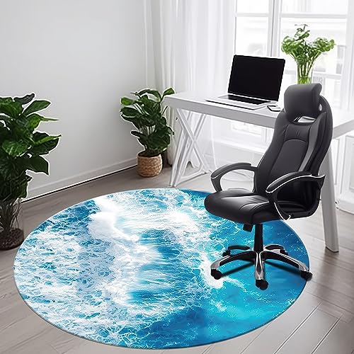 Khalidah Office Chair Mat for Hardwood & Tile Floor, 47" × 47" Computer Chair Mat for Rolling Chair, Under Desk Low-Pile Rug, Multi-Purpose Floor