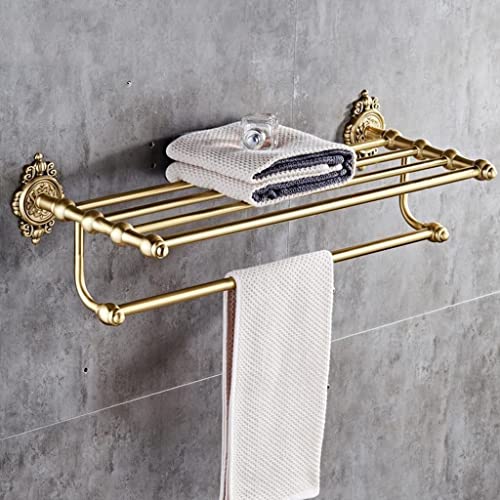 HIGOH Towel Racks,Bathroom Towel Rack Wall Mounted Towel Holder,European-Style Pure Copper Bathroom,Bathroom Towel Rack,Copper Natural Carved Tow