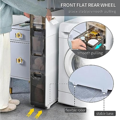 Bathroom Floor Cabinet Vertical Storage Unit Slim Toilet Paper Storage Cabinet 4 Tier Bathroom Floor Cabinet With Storage Drawers Tower Capacity