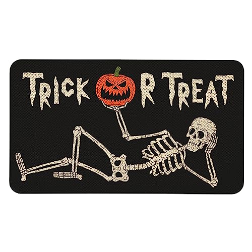 Roszwtit Halloween Door Mat 30 X 17 Inch Halloween Skull Doormat Indoor Outdoor Entrance Floor Mat Non Slip Halloween Decor Rubber Welcome Mats
