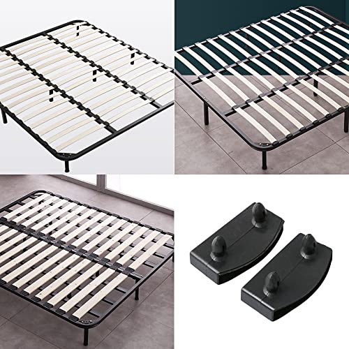 Etfbuy 50 Pcs Bed Board Plastic Bracket Single End 55mm Black Slat Caps Holders Connector Furniture Accessories for Holding Securing Wooden Slats