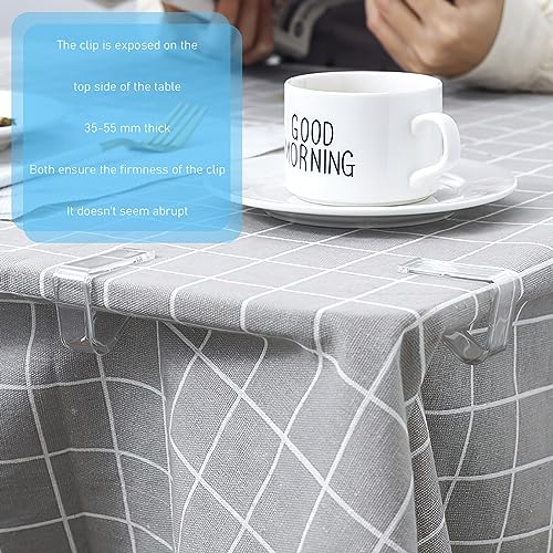 OUZHOU 32pcs Plastic Tablecloth Clip, Transparent Table Cover Clips Practical Table Cloth Holder Clips Table Cover Clips for Christmas Home Weddi