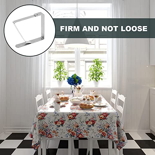 Geoyien Outdoor Tablecloth Clamps, Tablecloth Clips, 12 Pieces Tablecloth Clips for Tables, Adjusting Firmly Fixed, Easy Clean, Stainless Steel,